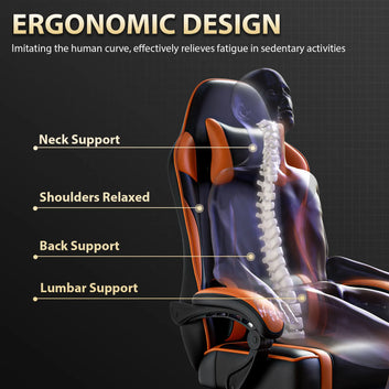 Reclining Gaming Chair with Footrest