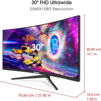 30" Scepter C34 Curved Gaming PC & Office Desktop Monitor