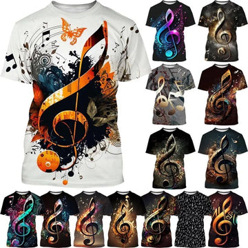 3D Musical Note Short-Sleeve T-Shirt