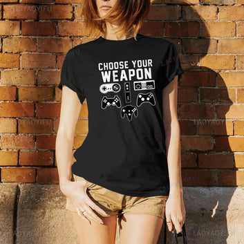 Funny "Choose Your Weapon" Short-Sleeve T-Shirt