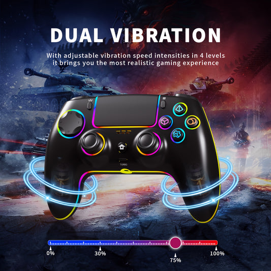 PS5 RGB Dazzling Light Effect, Hall Effect Trigger, Wireless Gamepad Take You to Experience The Ultimate Control!