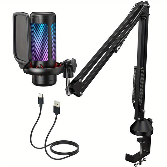 RGB USB Condenser Microphone Set