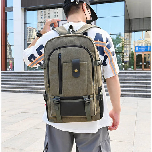 Large-Capacity Canvas Backpack