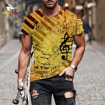 Rustic Print Music Short-Sleeve T-Shirt