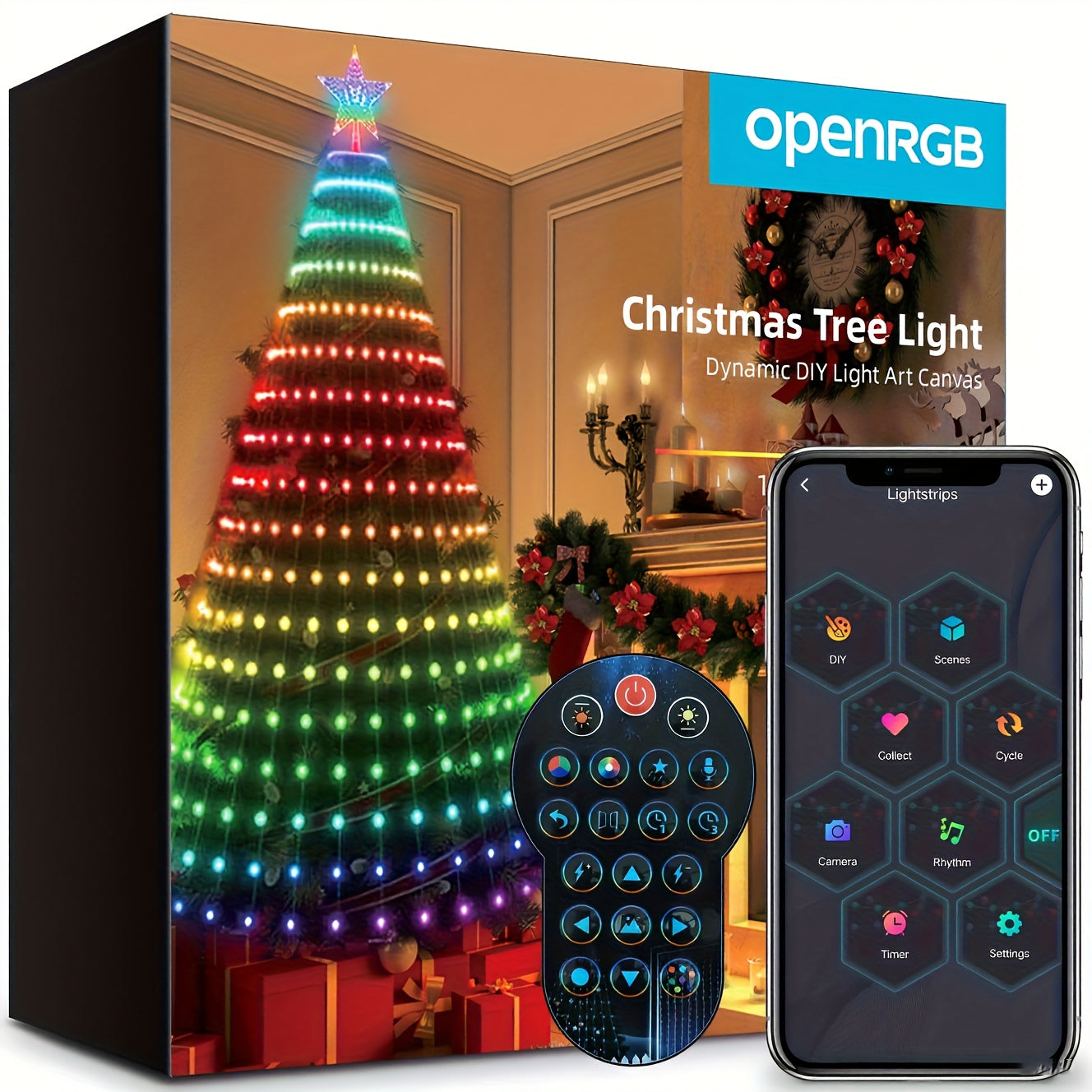 7ft Plug in Christmas Tree Lights  Multicolor LED Animated Lightshow with 400 LEDs  Remote  App Controlled Music Sync 12 Modes  for IndoorOutdooNo Christmas tree stand